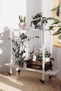 Erik 2 Tier Metal Plant Stand - White