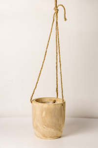 Paulownia Wooden Hanging Planter 16.5cm