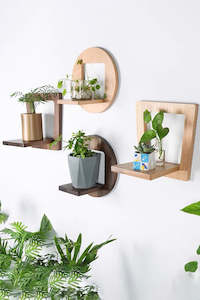 Plant, garden: Timber Wall-Mounted Floating Wooden Shelf