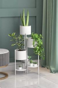 Annika 6 Tier Metal Plant Stand - White