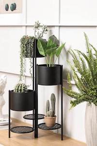 Annika 6 Tier Metal Plant Stand - Black