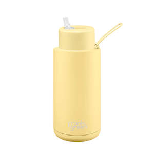 Frank Green 34OZ (1L) Ceramic Reusable Bottle w Straw Lid - Buttermilk