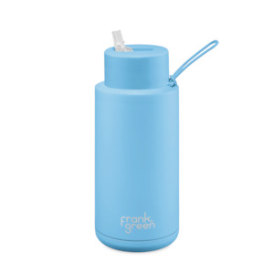 Frank Green 34OZ (1L) Ceramic Reusable Bottle w Straw Lid - Sky Blue