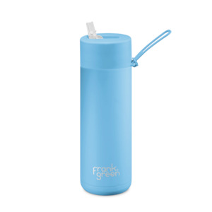 Frank Green 20oz (595ml) Ceramic Reusable Bottle w Straw Lid - Sky Blue