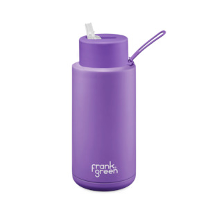 Frank Green 34OZ (1L) Ceramic Reusable Bottle w Straw Lid - Cosmic Purple