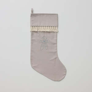 Over The Dandelions - Christmas Stocking with Tassel in Dove Grey