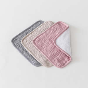 Over The Dandelions Organic Muslin Washcloths 3pk - Rosy