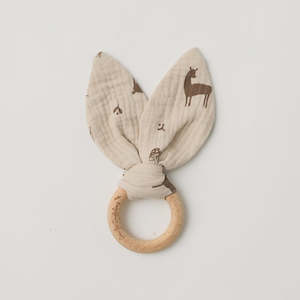 Gift: Over The Dandelions Organic Bunny Ears Teether - Woodlands