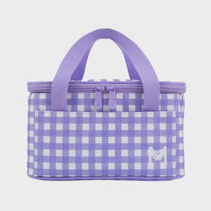 MontiiCo Insulated Cooler Bag - Purple Gingham