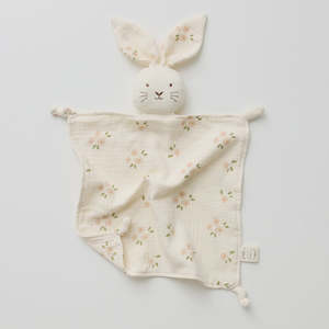 Over The Dandelions - Organic Muslin Bunny Lovey With Daisy Print