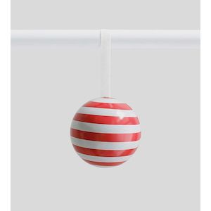 Father Rabbit Christmas Bauble - Candy Stripe