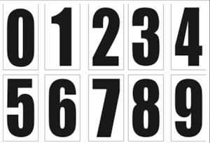 Race numbers Black – Sprint racing