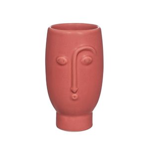 Mini Face Vase - Matt Red Urban Stock New Zealand