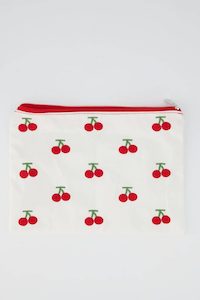 Embroidered Cherry Pouch Bag Urban Stock New Zealand