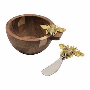 Homewares: Acacia Dip Bowl and Spreader Set - Bee Urban Stock New Zealand