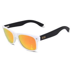 50/50s Sunglasses with Reflective Lens - White Urban Stock New Zealand