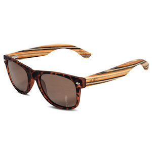 50/50s Sunglasses w/ Striped Wood Arms - Tortoise Urban Stock New Zealand