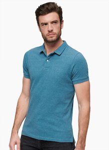 Superdry Classic Pique Polo - Alaskan Blue Marle