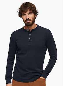 Superdry Merchant Jersey Grandad Top - navy