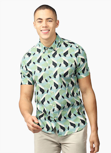 Ben Sherman ART DECO PRINT SHORT SLEEVE SHIRT