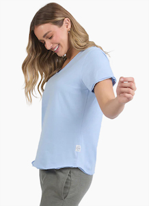 Elm Pima Vee Tee Shirt - Dream Blue