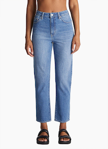 Lee Riders Hi Slim Straight Crop - Blue Chateau