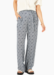 Lemon Tree Martina Pant - Blue Tile Print