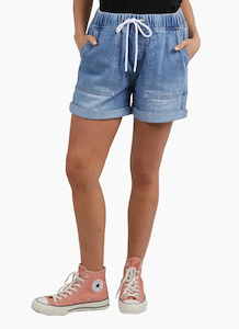 Elm Emma Relaxed Denim Short - Mid Blue Wash