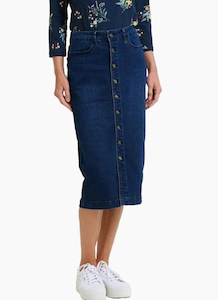 Brakeburn Denim midi skirt