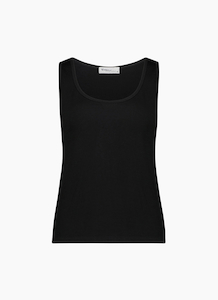 Clothing: Vassalli Merino Wide Strap Singlet - Black