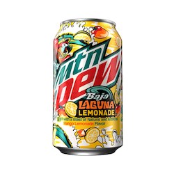 General store operation - mainly grocery: Mountain Dew Baja Laguna Lemonade 12floz/355ml LIMITED RELEASE