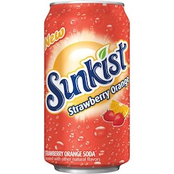 General store operation - mainly grocery: Sunkist Strawberry Orange can 12floz/355ml