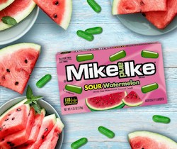 General store operation - mainly grocery: Mike & Ike Sour Watermelon TBX 4.25oz/120g