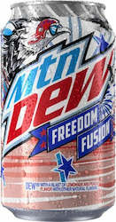 General store operation - mainly grocery: Mountain Dew Freedom Fusion 12floz/355ml LIMITED EDITION