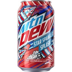 General store operation - mainly grocery: Mountain Dew Star Spangled Splash 12floz/355ml LIMITED EDITION