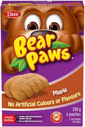 Dare Bear Paws Maple 6 Pouches 2 cookies each 240g