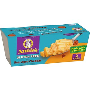 Annies Gluten Free Real Aged Cheddar Rice Pasta & Cheese Cups 2pk 4.02oz/114g