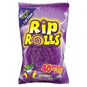 General store operation - mainly grocery: Rip Rolls Grape candy 1.4oz/40g