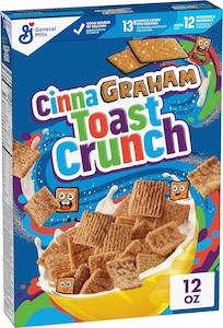 General store operation - mainly grocery: GM Cinnagraham Toast Crunch Wholegrain Cereal 12.oz