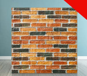 Wallpaper Wall Sticker 3D  Stacked Stone Look  YELLOW