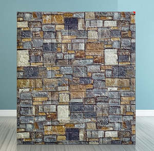 Wallpaper Wall Sticker 3D  Stacked Stone Look