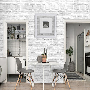 White Brick Ground Wallpaper self adheresive 0.45*10 m