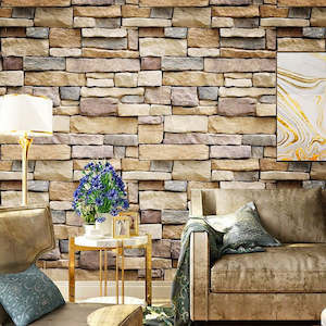 Stacked Stone Pattern Wallpaper self adheresive 0.45*10 m