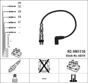 Genuine NGK Audi Seat Skoda VW Ignition Cable Kit x4