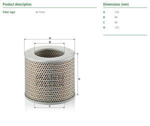 Industrial machinery or equipment wholesaling: C1574 Mann Filter