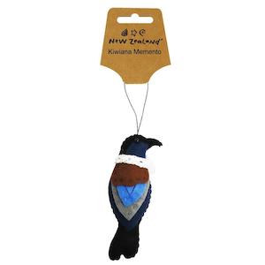 Christmas: Felt Hanging Ornament NZ Tui 12cm