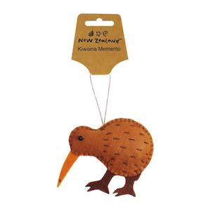 Christmas: Felt Hanging Ornament NZ Kiwi Bird 7.5cm