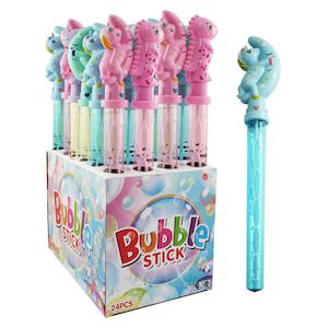 Bubble Wand Dinos & Unicorns Asst Clrs - Box of 24