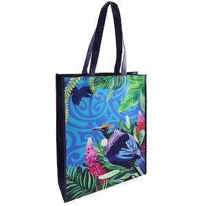 Bags: Shopping Bag NZ Laminated Tūī 38x34x12cm