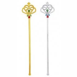 10 Off Range: Dress Up Fairy Wand W/Coloured Jewels Gold/Sil